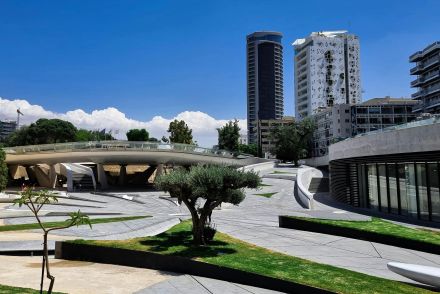 Modern Skyscrapers and a Square